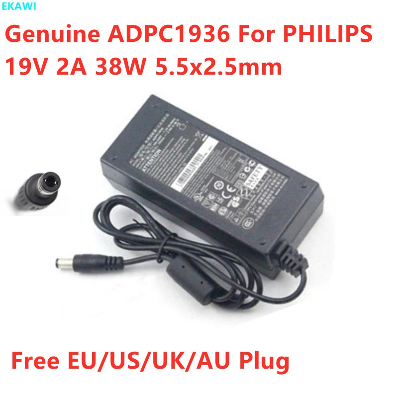 ของแท้ ADPC1936 ADPC1925EX 19V 2A 38W อะแดปเตอร์ AC สําหรับ PHILIPS 220C4LSB 220C4LSB93 226V4TFB93 226V4TFB LCD Monitor แหล่งจ่ายไฟ Charger