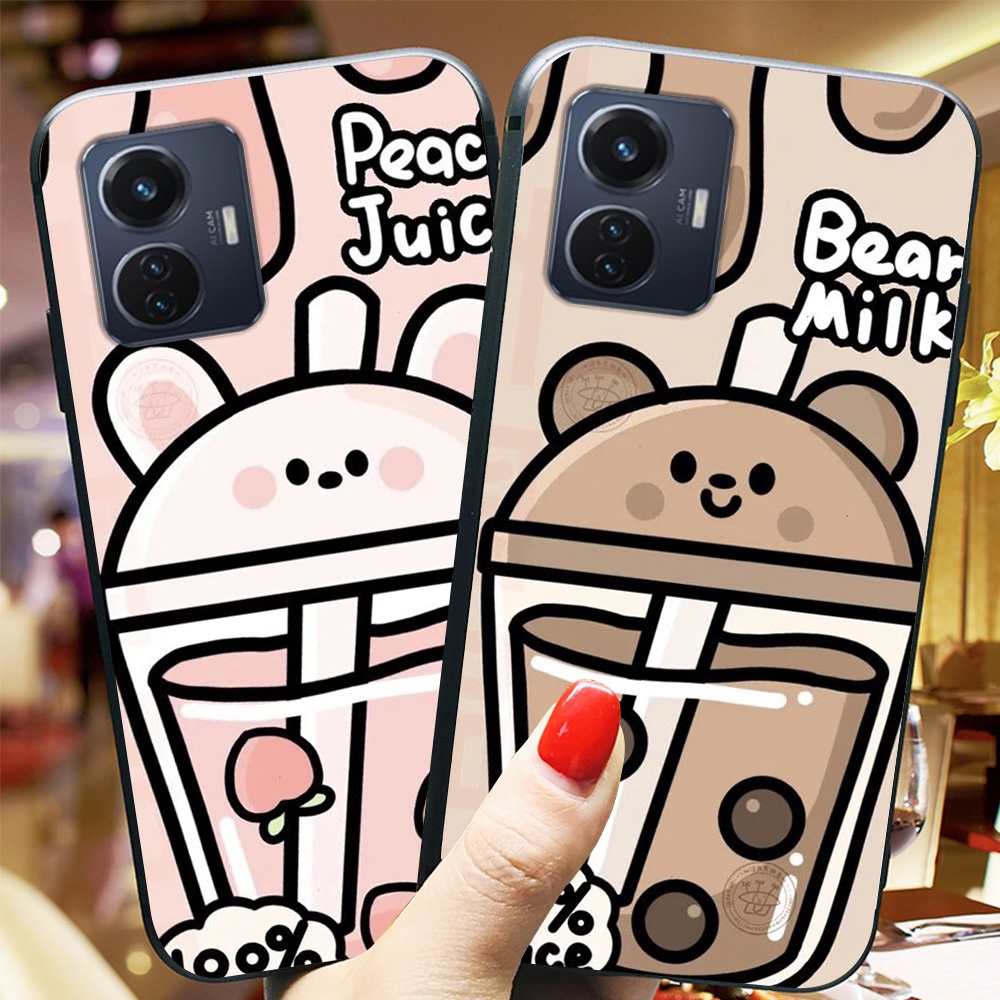 เคสโทรศัพท์ vivo y35 / y55 2022 4g / vivo y55 2022 5g ชานมสไตล์วัยรุ่น