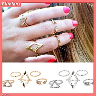 แหวนนิ้ว Midi Stack Rings โกลเด้นสีเงิน Rhinestone  5 ชิ้น