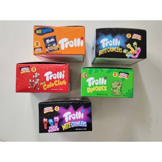 Trolli  กัมมี่กลิ่นผลไม้รวม 16 กรัม ทรอลลี่ เยลลี่ขวด เยลลี่หนอน ไดโนเสาร์