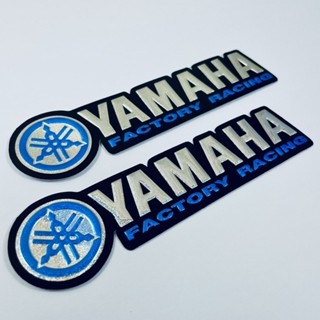 สติ๊กเกอร์ Yamaha ยามาฮ่า Logo โลโก้ สีฟ้า สติกเกอร์ 3D ปั๊มนูน สะท้อนแสง 2ชิ้น แต่งรถ ติดรถ มอเตอร์ไซค์ Racing Sticker