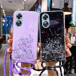 Ready Stock 2023 New Casing เคส OPPO Reno8 T 5G 4G Reno 8T 8 T 2023 Phone Case Starry Sequins with Long Rope Glitter All Inclusive Soft Case เคสโทรศัพท