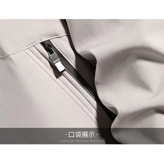เสื้อแจ็คเก็ตแฟชั่นสไตล์เกาหลีล่าสุด，กระเป๋ามีซิป 1801#