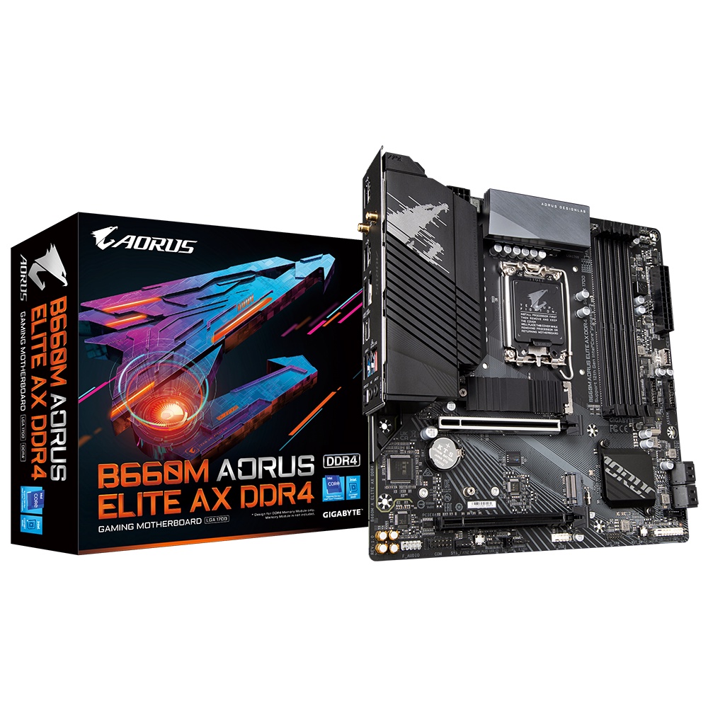 GIGABYTE B660M AORUS ELITE AX DDR4 mATX เมนบอร์ด Intel LGA 1700 Mobo