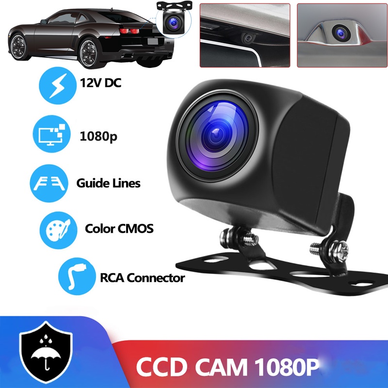 Ccd 1080P กล้องมองหลังรถยนต์ HD สํารองข้อมูล มองเห็นที่มืด กันน้ํา ภาพสี