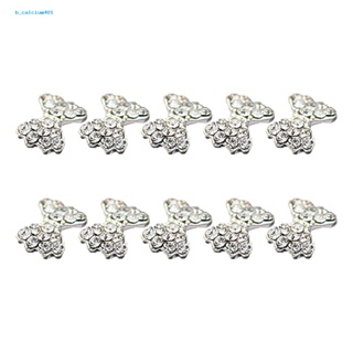 Farfi  10Pcs 3D Glitters Rhinestone Alloy Bowknot DIY Decal Nail Art Tips Stickers