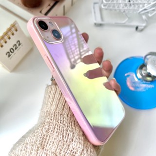 🍭พร้อมส่งในไทย เคสสำหรับ iPhone เคสไอโฟน เคสมือถือ hologram case ใสโฮโลแกรมขอบสี เคสโฮโลแกรม เคสเล่นแสง X-13Pro13Promax