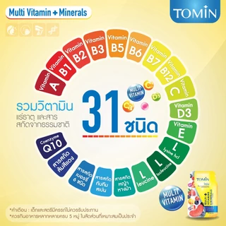 Tomin โทมิน ผลิตภัณฑ์เสริมอาหาร ซอง 10 แคปซูล / สำหรับ 10 วัน