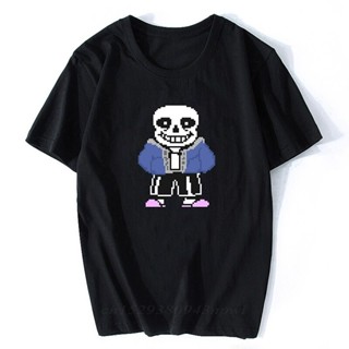 เสื้อยืดสไตล์เกาหลี เสื้อยืด Oyun Undertale kafatası Brother Sans ve papirüs baskılı เสื้อยืดเสื้อยืด kısa kollu Tees o-