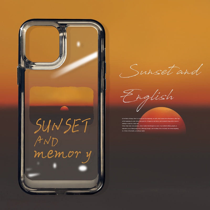 ใช้งานร่วมกับ IPHONE 6S 7 8 PLUS X XS XR 11 12 13 14 15 MAX PRO sunset อะคริลิคใส TPU เคสโทรศัพท์