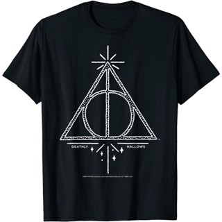 เสื้อยืดแขนสั้น คอกลม ผ้าฝ้ายแท้ พิมพ์ลาย Harry Potter สําหรับผู้ชายS-5XL