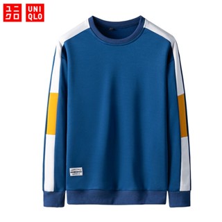 Uniqlo เสื้อยืดแขนยาว แฟชั่นสำหรับผู้ชายและผู้หญิง ขนาด M-4XL