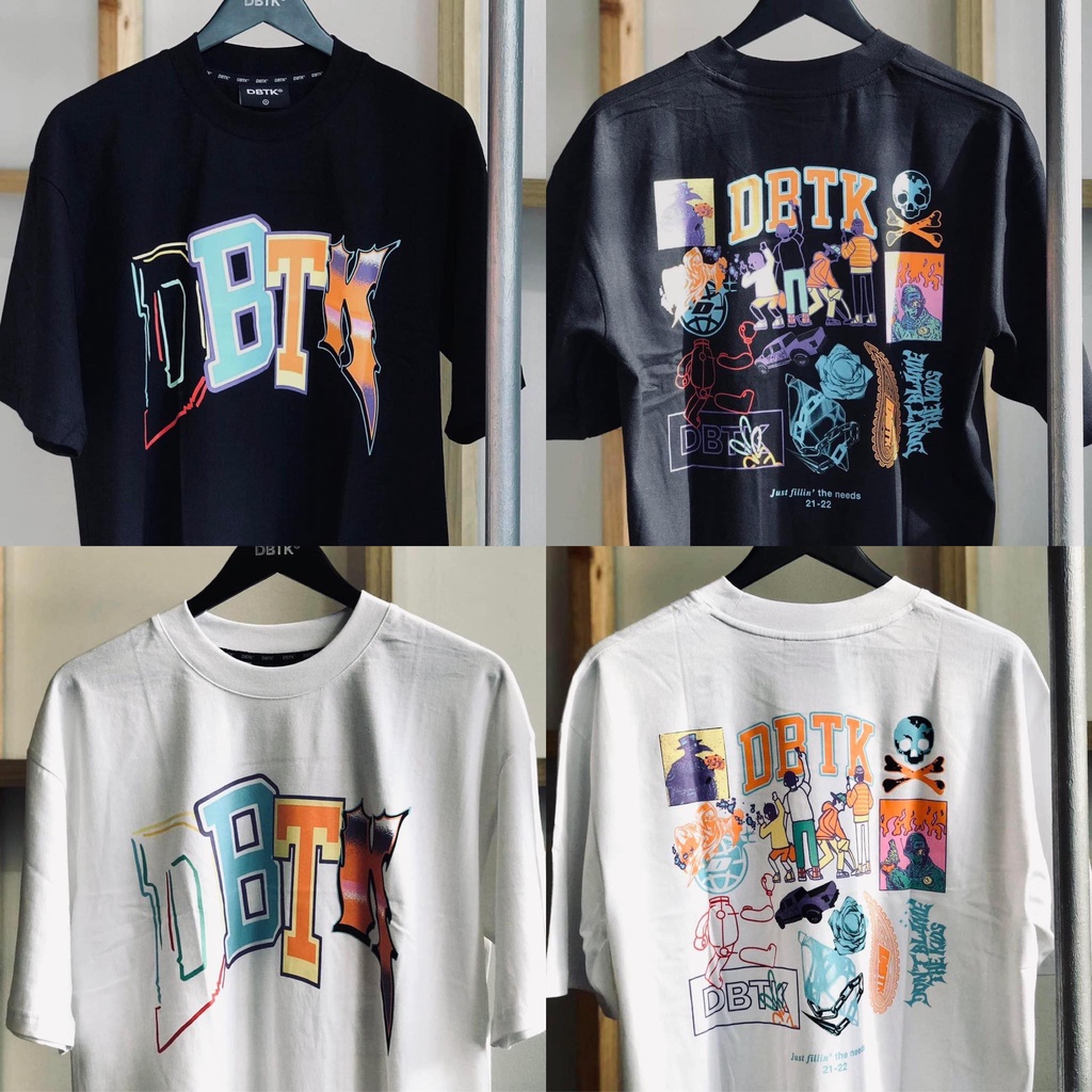 ◘Men's Inspired DBTK Compilation Black and White Oversized Tee Clothes Woman Tops Graffiti T-shirtspo #4