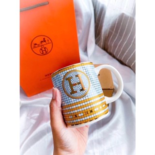 (พร้อมส่ง) แก้วกาแฟ HERMES เคลือบทอง☕️ #แก้วกาแฟ