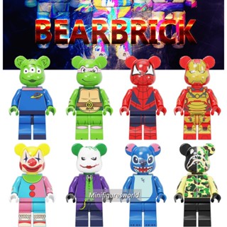 ของเล่นตัวต่อฟิกเกอร์ รูปหมีสไปเดอร์แมน Bearbrick Spiderman Bear Stitch ขนาดเล็ก ของขวัญ BLX3033