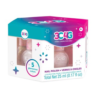 3C4G Pink &amp; Gold 5pk Nail Polish Hexagon