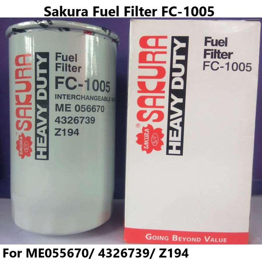 กรองน้ํามันเชื้อเพลิงซากุระ FC-1005 Hitachi EX100-1/2/3, EX110, EX-120-5, EX200-5/7, EX300-2/3/5, EX