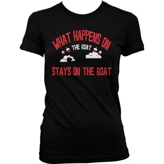 เสื้อยืด พิมพ์ลาย What Happens On The Boat Stays On The Boat สําหรับผู้ชาย