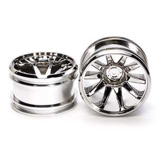 [ชุดแต่งรถบังคับ] TAMIYA 54677 OP.1677 GF-01 Chrome Plated 10-Spoke Wheels ชุดแต่งทามิย่าแท้ rc