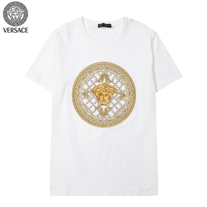 Versace High-quality embroidered T shirt men and women fashion shirt couple short sleeved ins top tshirt 09 #1