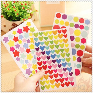 6Sheets/Set ❉ Practical Colorful สติ๊กเกอร์ ❉ Star / Love Heart / Round Dot Shape สติ๊กเกอร์（3 Styles）