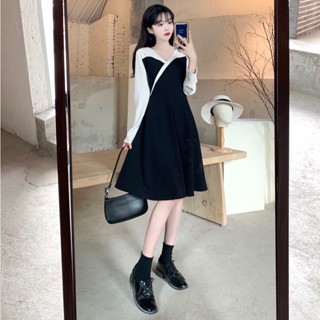 plus size midi black dress elegant dress party dress casual dress autumn dress for woman fitted cocktail dress korean dress long sleeve dress french vintage dress trendy dress 3XL