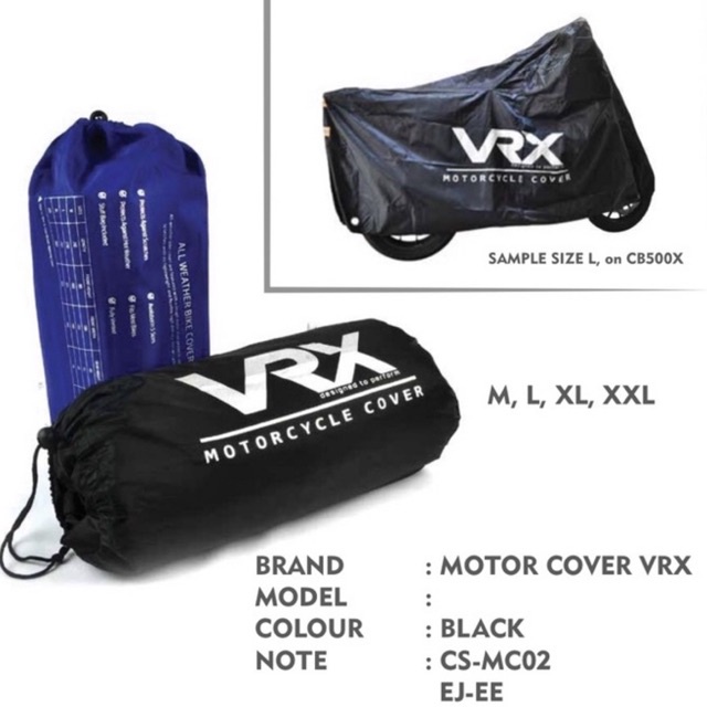 ฝาครอบมอเตอร์ VRX สีดํา SIZE: M/L/XXL/5XL