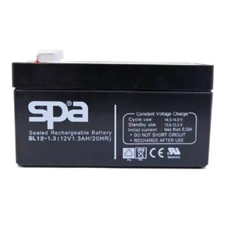 แบตเตอรี่แห้ง สำรองไฟ 12V 1.3Ah Spa (SLA Battery แบต UPS/ไฟฉุกเฉิน/ระบบเตือนภัย) ประกัน 1 ปี