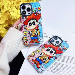 เคสแข็ง สำหรับ ไอโฟน iPhone 14 Pro Max 14 Plus iPhone 13 Pro Max iPhone 12 Pro Max iPhone 11 Pro Max Cartoon สีเทียนใหม่ Crayon Shin Chan Hard Case