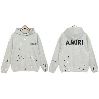 เสื้อกันหนาว มีฮู้ด ทรงหลวม พิมพ์ลายโลโก้ Amiri High Street สวมใส่สบาย แฟชั่นสําหรับสตรี