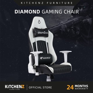GTGAMEZ DIAMOND Gaming Chair Ergonomic Chair Office Chair Executive Chair Recliner Chair Kerusi Gaming PU Leather - 0083