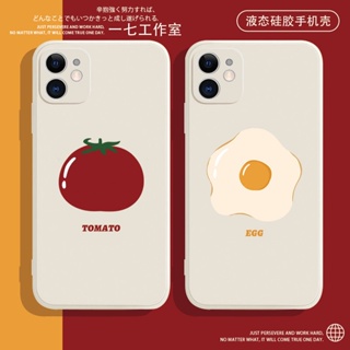 Tomato and egg เคสไอโฟน iPhone 7plus 13 11 12 pro max 7 8 se2020 เคส 8plus phone case Xr Xs X 8พลัส cover นิ่ม 14 pro