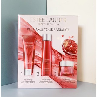 Estee Lauder Red Pomegranate 3-piece Set Red Pomegranate Water Moisturizing 200ml Cleansing 125ml Night Cream 50ml