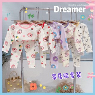 2022 autumn childrens cartoon home clothes set little girl comfortable air conditioning clothes two-piece set baby casual pajamas