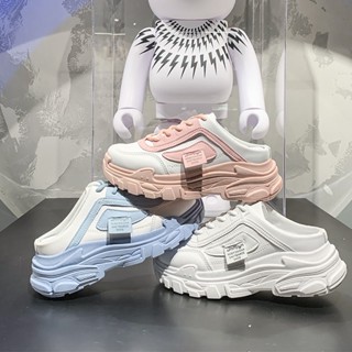 Baotou Influencer รองเท้าแตะ พื้นหนา สีขาว แฟชั่นฤดูใบไม้ผลิ สําหรับผู้หญิง 2022