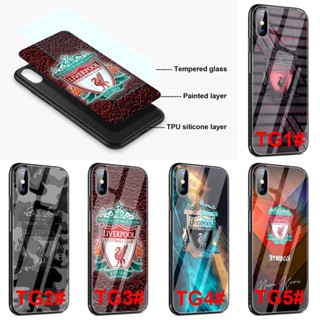 Tg114 เคสโทรศัพท์มือถือกระจกนิรภัย ลาย Liverpool FC สําหรับ iphone X XS XR 11 Pro Max 12 13 Mini