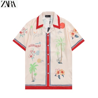 4522 zara เสื้อเชิ้ตแขนสั้น สไตล์คลาสสิก สําหรับผู้ชาย ผู้หญิง