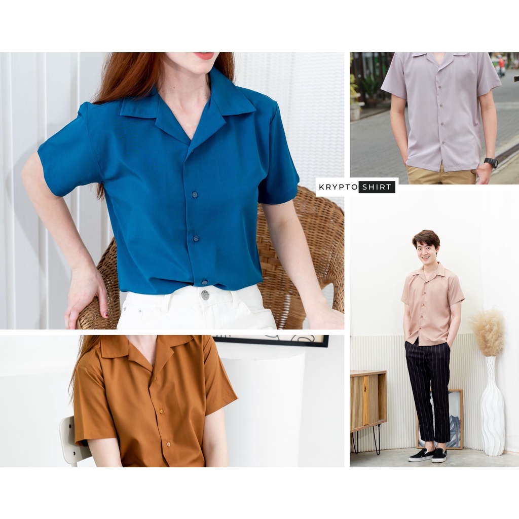 KRYPTO Shirt เสื้อเชิ้ต สไตล์ Minimal / Unisex style / M-2XL