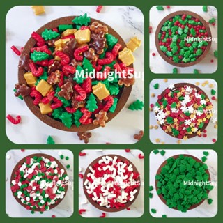 พร้อมส่ง🇹🇭 Christmas Sprinkles น้ำตาลตกแต่งเค้ก ขนม กินได้ เทศกาลคริสมาส