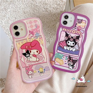 เคสโทรศัพท์มือถือ แบบนิ่ม ลายการ์ตูน Kuromi Melody ขอบหยัก สําหรับ IPhone 11 14 12 13 Pro MAX XR X XS MAX 6 6s 7 8 14 Plus SE 2020