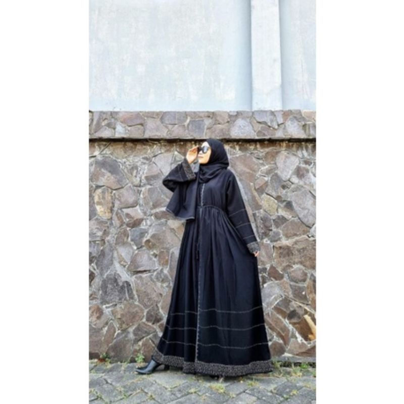 Abaya Dress Party Gamis Maxi Blink2 Haura Swarovski Trend Simple Abayacollection