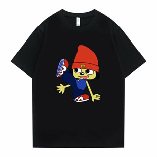 เสื้อคนอ้วนผญ Parappa The Rapper Tshirt Men Women แฟชั่นฮิปฮอปเสื้อยืดขนาดใหญ่อะนิเมะการ์ตูนเสื้อยืดแขนสั้นผู้ชายบริสุทธ