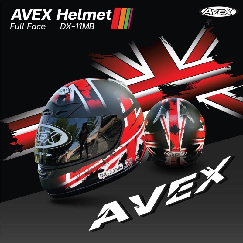 หมวกกันน็อคเต็มใบAVEX รุ่นDX พื้นลาย SizeL ถูกมากกก!! รอบหัว58-60ซม. - รูปที่ 4