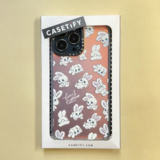 Casetify X เคสโทรศัพท์มือถือ PC TPU แข็ง ขอบลายกระต่ายซน สําหรับ IPhone 14 Pro MAX 14 Plus 13 Pro MAX 12 Pro MAX 11 Pro MAX XS MAX XR X