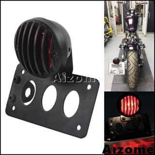 Motorcycle Taillight Stop Light Lamp For Harley Sportster Honda Yamaha Cafe Racer Side Mount Tail Light w/ License Plate