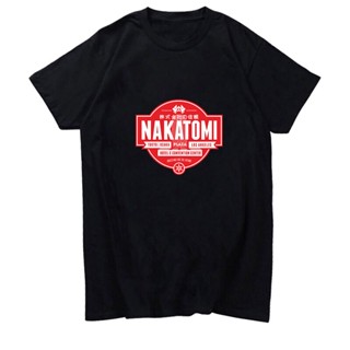 เสื้อคู่วินเทจ Nakatomi-Camisetas estampadas de Plaza Die Hard para hombre, camisa Unisex de gran tamaño, en blanco y ne