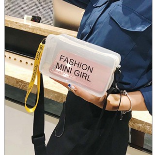 ⚜️Khun Chay สต็อกไทย⚜️ กระเป๋าใสแฟชั่น PVC สีใส สกรีนลาย Fashion mini girl สีสันสดใส