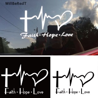 [WillBeRedT] Faith Hope Love Vinyl Car Sticker Cartoon Jesus Christian Religiou Bible Symbol  [NEW]