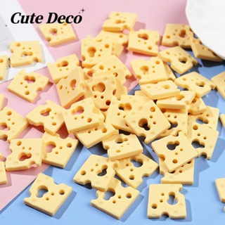 【Cute Deco】กระดุมเรซิ่น รูปชีสน่ารัก สีเหลือง (1 แบบ) อุปกรณ์เสริม สําหรับตกแต่งรองเท้า Crocs DIY