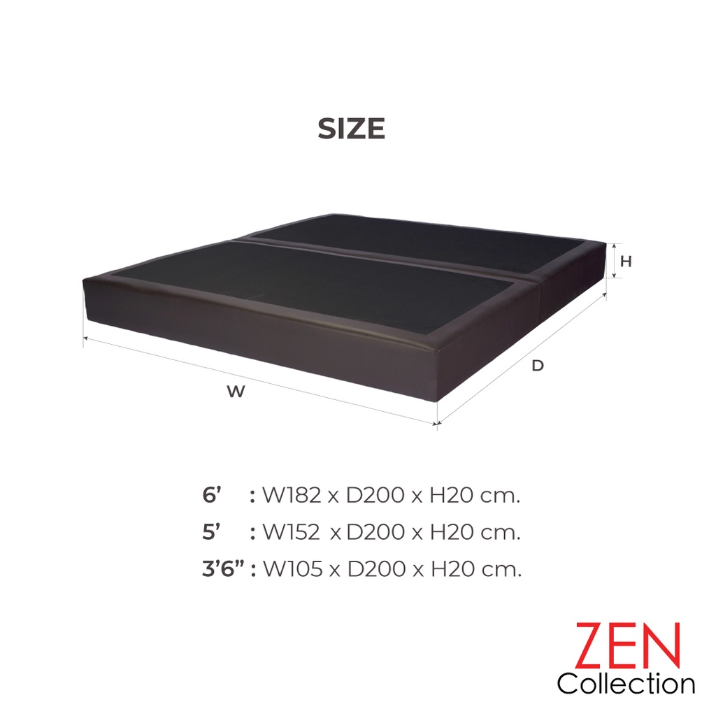 ZEN Collection เตียงนอน ฐานเตียง โครงไม้เต็ง 6 ฟุต 5 ฟุต 3.5 ฟุต (ไม่รวมที่นอน) BASE Bedding Frame รับประกัน 2 ปี รูปที่ 4